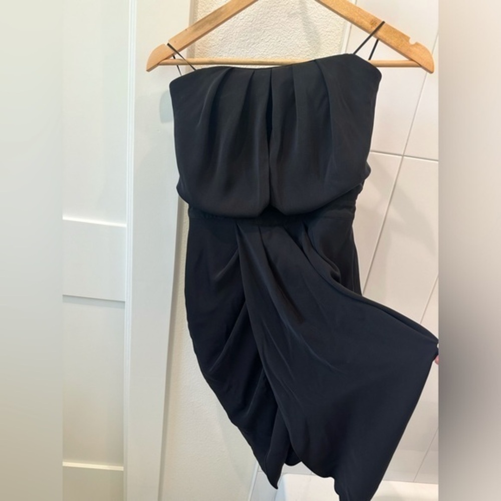 Guess Strapless Midi Black Dress with Slit